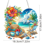 ARPADAMO Hanging Diamonds Art kit for Adult,DIY Summer Beach Pendant Diamonds Painting Art Kit, 7.2x7 inch Acrylic Diamonds Painting Board Kit Ornament, Special Crystal Diamond Hanging Ornament ARPADAMO