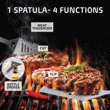 Kaluns BBQ Accessories Grill Tools, Mens Valentines Day Gifts for Him, Heavy Duty Stainless Steel Barbecue Grill Accessories for Outdoor Grill with Aluminum Case and Apron, Grilling Gifts for Men Dad Kaluns