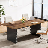 Tribesigns 5FT Wooden Conference Table, Long Office Meeting Room Table, Large Modern Rectangle Seminar Desk for 6 Tribesigns