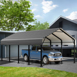 JAMFLY 12X20 FT Carport, Heavy Duty Carport Canopy with Galvanized Steel Roof and Frame, Metal Carport Upgraded Extra Large Garage for Pickup, Boat, Car and Tractors JAMFLY