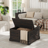 Furnideco Square Coffee Table with Storage Farmhouse Coffee Table with Lifting Top Modern Wood Center Table for Living Room Home Office, Dark Brown Furnideco