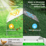 Large Metal Chicken Coop Walk-in Poultry Cage Hen Run House with Waterproof and Anti-Ultraviolet Cover for Backyard Farm Garden, Cage for Rabbits Duck Spire Roof(10’ W x 19.7’ L x 6.4’ H) Rupzen