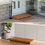 TINAMO One Step Stool for Elderly (35" Length) - Acacia Wood High Riser Step Stool with Non-Slip Pads - 550 Lbs Wooden Mobility Stepping Stools for Handicap, Bed, Bathroom, Kitchen (35" L x 16" W) Tinamo