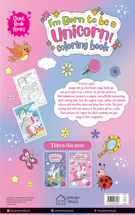 I Am Born To Be A Unicorn Coloring book: Jumbo Sized Colouring Book For Children (Giant book Series) WoodArtSupply