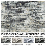 8x10 Area Rugs Washable Rug: Large Modern Abstract Living Room Rug Soft Anti-Skid Thin Carpet Indoor Floor Non-Shedding Carpets for Bedroom Dining Farmhouse Nursery Home Office Black Grey Gold Gent drizz