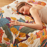 Boho Throw Blanket - 100% Cotton Ultra Soft Bed Throw Large - Fall Blanket Floral Bird and Butterfly Farmhouse Decor Bed Blankets,60"×80" All Season Blanket for Sofa Couch Chair LUTBM