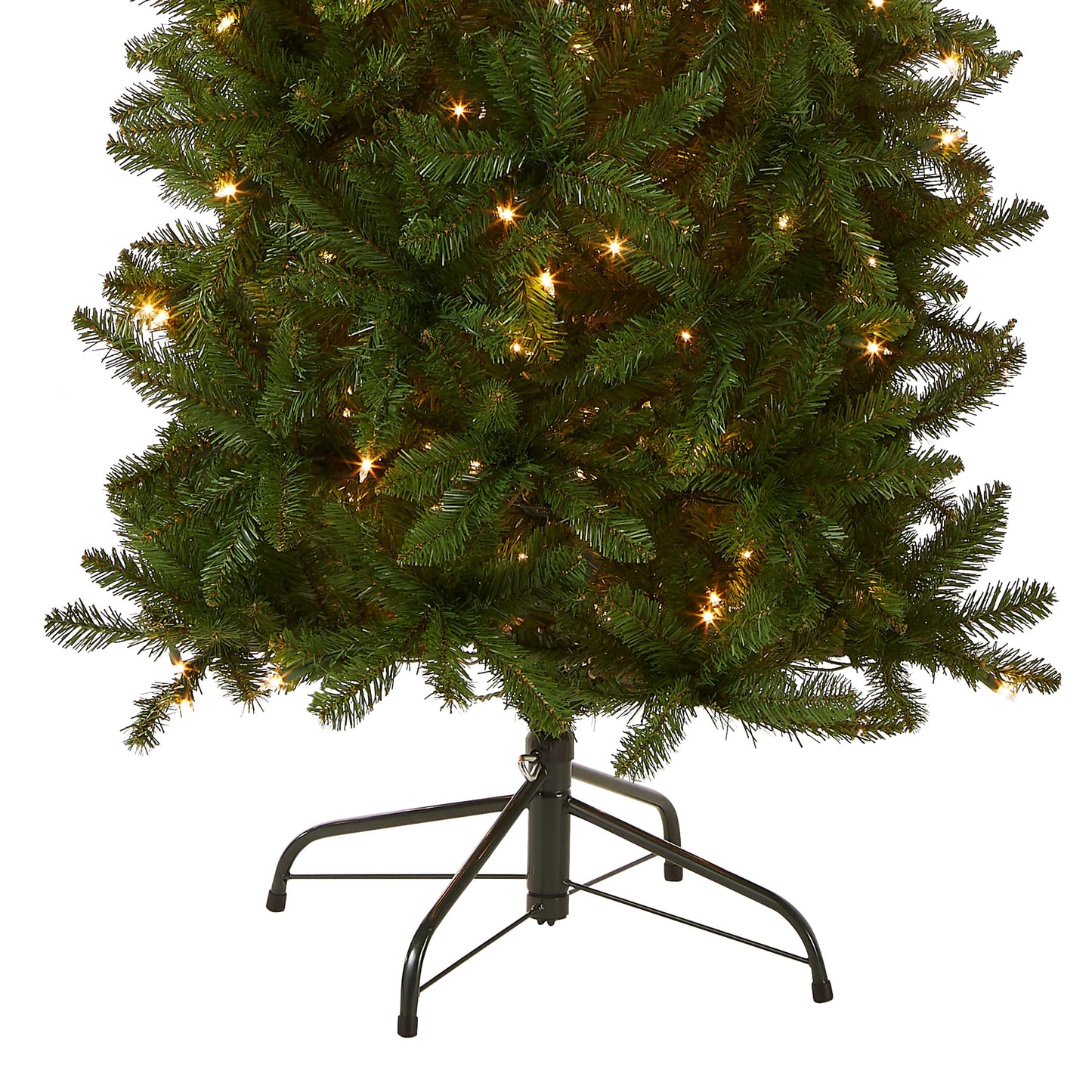 National Tree Company Artificial Pre-Lit Slim Christmas Tree, Green, Kingswood Fir, White Lights, Includes Stand, 9 Feet