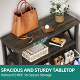 YITAHOME Shoe Cabinet with 2 Flip Drawers, Entryway Shoe Storage Cabinet with Open Shelves, Free Standing Hidden Shoe Rack Storage Organizer for Entryway/Hallway/Closet, Dark Rustic Oak YITAHOME