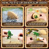 Uregoio 24 Dinosaur Eggs Dig Kit Toys for Kids, Surprise Dinosaur Eggs Excavation Kit with Magnifier, Science STEM Christmas Birthday Easter Gifts for Boys Girls Age 3 4 5 6 7 8 9 10 + Years Old Uregoio