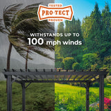 Backyard Discovery Stratford 12' x 10' Traditional Galvanized Steel Pergola Kit with Shade Sail Canopy, Powder-Coated Finish, All-Season Durability, High-Wind Rating for Outdoor Patio, Deck, Garden Backyard Discovery