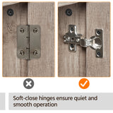 Yaheetech 4-Tier Kitchen Bakers Rack with Storage Cabinet and Hutch, Microwave Oven Stand Coffee Bar Pantry Cabinet with 8 S Hooks, Freestanding Kitchen Shelves Spice Rack, Gray Yaheetech