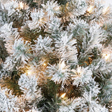 Yaheetech 12ft Pre-lit Artificial Christmas Tree W/Incandescent Warm White Lights, Snow Flocked Full Prelighted Xmas Tree W/4266 Branch Tips, 1750 Incandescent Lights & Foldable Stand, Green & White Yaheetech