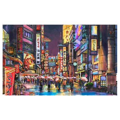 Pintoo Jigsaw Puzzles 1000 Piece for Adults - Neon Flashes on a Rainy Night Beautiful Plastic Puzzle for Home Decor Zero Dust Easy Storage [H2857] Pintoo