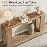 Tribesigns 70.9-Inch Extra Long Console Table, Farmhouse Wood Sofa Table Behind Couch, Narrow Entryway Accent Table for Living Room, Hallway, Entrance, Foyer, Light Oak Brown Tribesigns