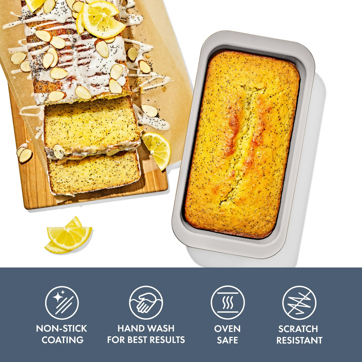 OXO Good Grips Non-Stick Pro Ceramic Coated Metal Bakeware 1Lb Loaf Pan – Storm Blue OXO