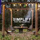 BISupply Concrete Post Anchor 4x4 Post Base Spike 4 Pack - U Shape Fence Post Holder Pergola Brackets Deck Post Base Set BISupply