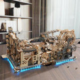 ROBOTIME 3D Puzzle - Combination Set Marble Tracks - Motorized Marble Spaceport LGC01+Marble Night City LGA01+Link Pack LG01 - Engineering Gift Choice ROBOTIME