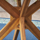 Christopher Knight Home Jordan Outdoor 5 Piece Acacia Wood Dining Set, Teak Finish/Green Christopher Knight Home