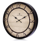 Lafocuse Silent Black Rustic Farmhouse Wall Clock with Raised 3D Arabic Numerals for Home Decor 12 Inch, Battery Operated Shabby Chic Kitchen Wall Clocks Decorative for Living Room Bedroom Office Lafocuse