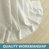 Farmhouse Linen Curtains - 84 Inch Length, 2 Panels Set, Tab Top Semi Sheer Light Filtering Country Boho Curtains for Living Room, Bedroom, Nursery, 52x84 Inches, Neutral Cream KOUFALL