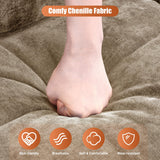 OUYESSIR 110" U Shaped Cloud Sectional Sofa with Deep Seat Cushions, Modern Comfy Chenille Couch, 4 Seater Fluffy Sectional Couches for Living Room with Double Chaise(Light Brown) OUYESSIR