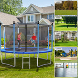 Giantex Trampoline, 12Ft ASTM Certified Approved Recreational Trampolines with Enclosure Net, Outdoor Large Trampoline for Adults Kids Giantex