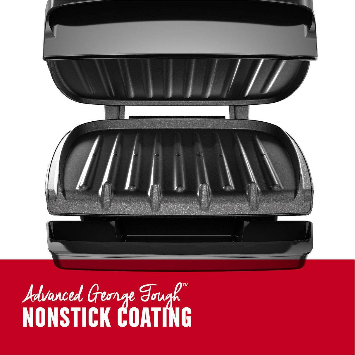 George Foreman GR340FB 4-Serving Classic Plate Electric Indoor Grill and Panini Press, Black George Foreman