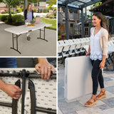 Lifetime Commercial Fold-in-Half Table, 6-Foot, Almond Lifetime