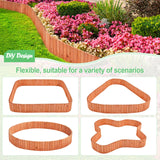 Yaheetech Wood Garden Fence,6pcs Outdoor Wooden Landscape Edging Flexible No Dig Decorative Border for Spring Yard Patio Pathway Courtyard Maintenance,Brown-178in Yaheetech