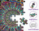 Mandala Flower Puzzles for Adults 1000 Pieces, Difficult Impossible Hard Puzzle, Round Colorful Trippy Challenge Jigsaw Puzzle PPuzzling