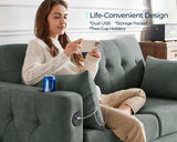 LINSY HOME Pull Out Sofa Bed, Queen Sleeper Sofa Couch with Memory Foam Mattress, Large Sofa Sleeper Pullout Couch Bed for Living Room Office, Dark Grey, Queen Size LINSY HOME