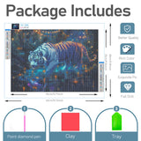 JOASURA Tiger Diamond Painting Kits for Adults,DIY Diamond Art Painting Round Full Drill 12x16in,5D Diamond Dots Art for Beginning Home Wall Decor JOASURA