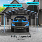 12x20 Ft Carport, Heavy Duty Metal Car Port, All-Weather Protection, Easy Assembly for Cars, Trucks, Boats, Tractors, and Outdoor Storage fuzzy-bird
