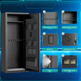 SUNCROWN 10-12 Gun Safe, Rifle and Pistol Home Safe, Large Rifle Safe, Digital Keyboard Gun Cabinet with Pistol Bag and 3 Adjustable Brackets for Home Use, Black SUNCROWN