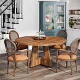 Tribesigns Round Dining Table for 4, 47 Inch Farmhouse Kitchen Table Small Dinner Table Wood Kitchen Dinning Table for Dining Room Kitchen,Living Room (Chairs Not Included) Tribesigns