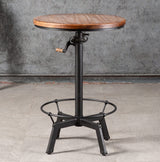 LOKKHAN Adjustable Industrial Bar Table with Swivel Top - Vintage Style Bistro Table with Crank Handle LOKKHAN