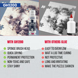 2 Pack 140ml Jigsaw Puzzle Glue with New Sponge Head, Suitable for 1000/3000/5000 Pieces of Paper and Wood Puzzle Glue Clear Water-Soluble Quick Dry Jigsaw Puzzle Glue, 280ml GH1200