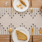 Joyfol Day Boho Table Runner, Farmhouse Stripe Cotton Table Runners with Tassels for Home Dining Table Decor, Rustic Natural Woven Dresser Scarf (Beige&Black,13 x 36 Inch) Joyfol Day