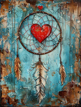 SKRYUIE 5D Dreamcatcher Diamond Painting Kits - DIY Diamond Art Kits for Adults Love, Full Round Drill - Crystal Cross Stitch - Adults Craft for Wall & Office Decor - 12x16 Inch q15 SKRYUIE