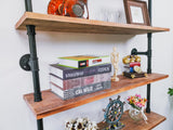 Anynice 6 Tier Industrial Ladder Pipe Shelf Bookcase, Rustic Wall Mounted Pipe Bookshelves for Decor and Storage Anynice