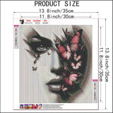 AIBOERL Diamond Art Kits for Adults, Abstract Woman 5D Diamond Painting Kits for Adults Beginners, DIY Full Round Drill Diamond Dot Painting Gem Art Kits for Adult, Home Wall Decor 14x14Inch AIBOERL