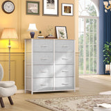 DWVO Fabric Dresser for Room, Tall Storage 8 Drawers, Black Dresser & Chest of Drawers, Storage Drawer Organizer for Closet, Living Room DWVO