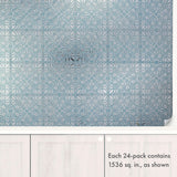 24-Pack of 8 x 8" Wallpaper Tiles for Kitchen Backsplash in Teal and Silver Leaves Design. Peel and Stick Paper Tile Renter Friendly Backsplash. Self Stick Paper Wall Tiles for Your Home Main Street