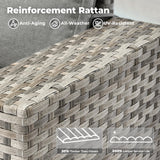 ovios 6 Pieces Patio Furniture Set, Outdoor Wicker Sectional Sofa with Coffee Table Comfy Cushions, Modern Modular Deep Seat Rattan Couch Conversation Set, Dark Grey ovios