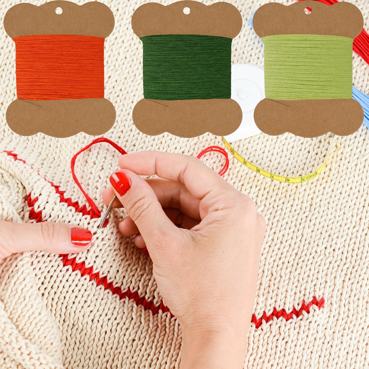 Connimonet Wool Embroidery Thread Kit 20Pcs Wool Blend Thread for Embroidery for Hand Sewing DIY Wool Thread for Embroidery 42S/2 Machine Sewing Thread (Colour B) Connimonet