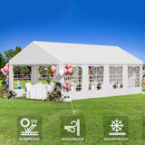 YITAHOME 13x26FT Party Tent Heavy Duty PVC Wedding Event Shelters White Upgraded Galvanized Ripple Canopy with Large Roof Removable Sidewalls & 2 Storage Bags 600D Oxford Commercial YITAHOME