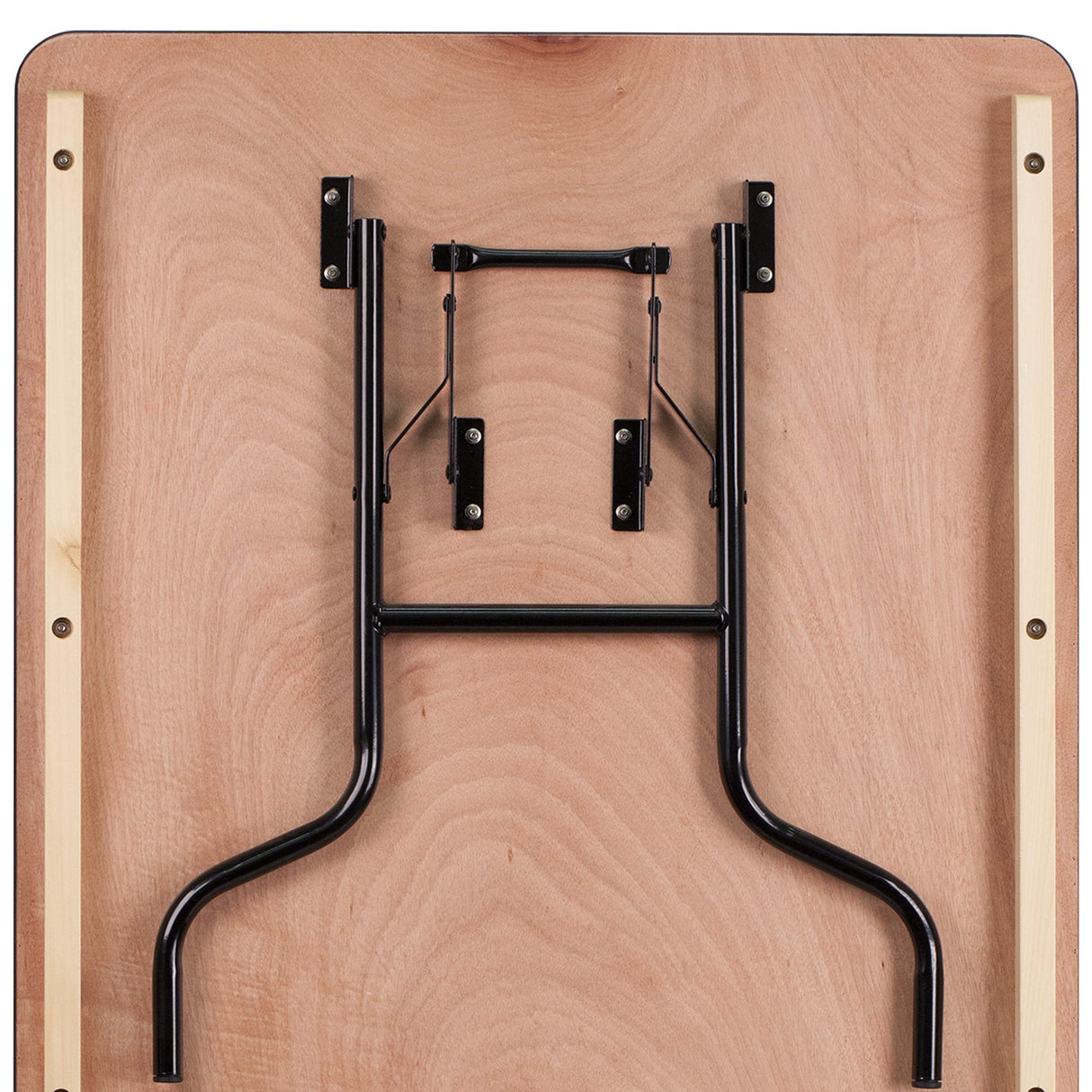 BizChair 6-Foot Rectangular Wood Folding Banquet Table with Clear Coated Finished Top BizChair