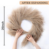 Sggvecsy Pampas Grass Wreath 26’’ Faux Pampas Wreath for All Seasons Artificial Pampas Wreath Christmas Decor Boho Wall Decor for Front Door Farmhouse Fall Autumn Xmas Spring Wreath Decoration (Brown) Sggvecsy