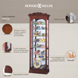 Howard Miller Hastings Curio Cabinet II, Portable Storage Cabinet Adjustable Glass Shelves with Lockable Side Opening Door, Wood Finish Perfect for Collectibles, Living Room & Office & Home Decor Howard Miller