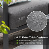 COMLAX FIELD Patio Furniture Set, 6 Pieces Outdoor Couch Sectional, L Shaped Patio Sofa, Metal Patio Couch Sectional with Side Table, Outdoor Seating Conversation Set, Grey COMLAX FIELD